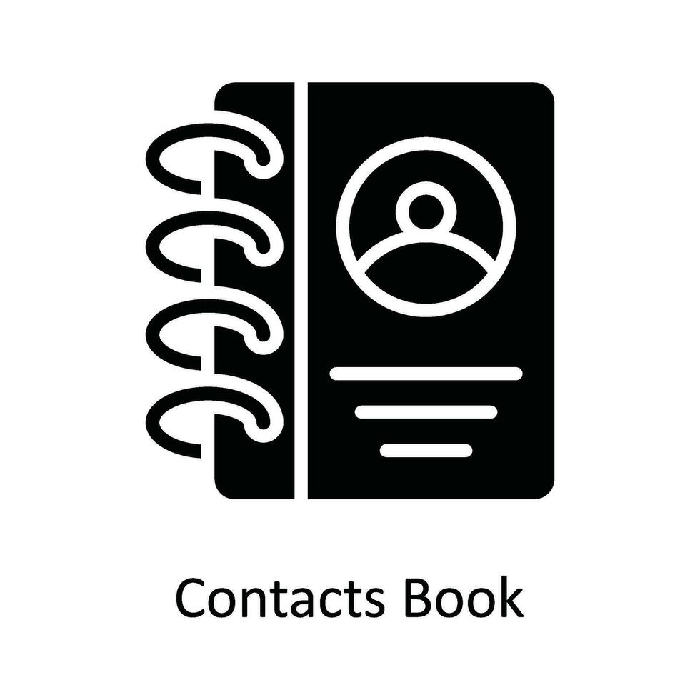 Contacts livre vecteur solide icône conception illustration. réseau et la communication symbole sur blanc Contexte eps dix fichier