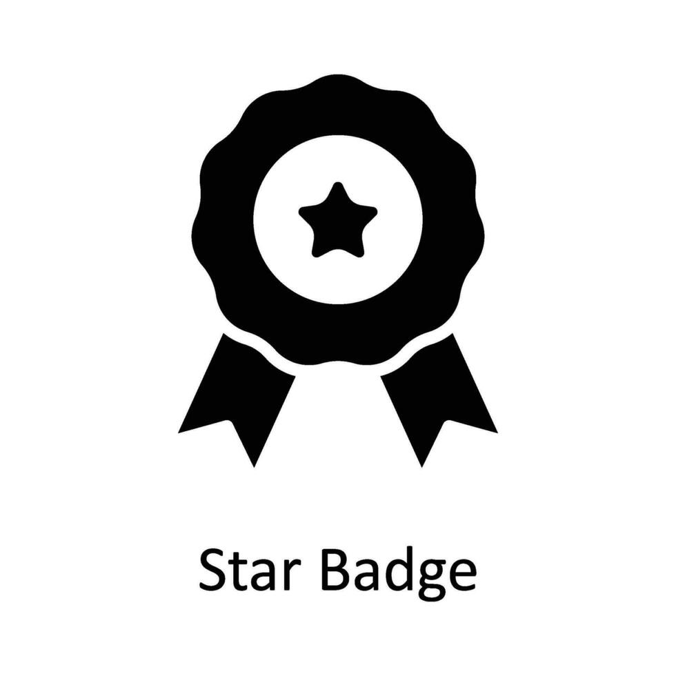 étoile badge vecteur solide icône conception illustration. numérique commercialisation symbole sur blanc Contexte eps dix fichier