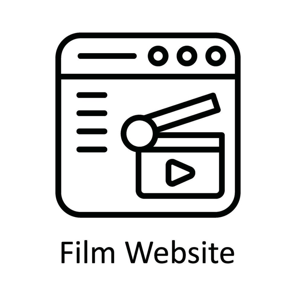 film site Internet vecteur contour icône conception illustration. en ligne diffusion symbole sur blanc Contexte eps dix fichier