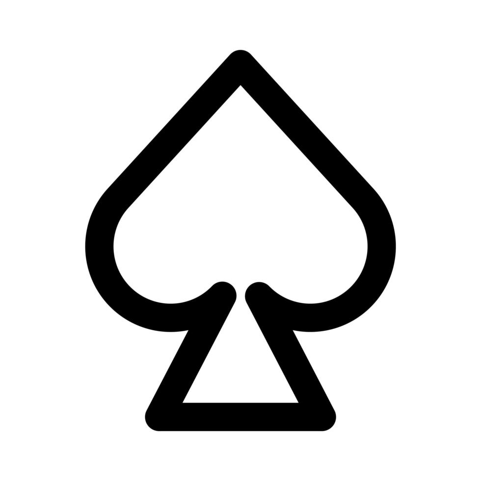 icône de style de ligne poker as vecteur