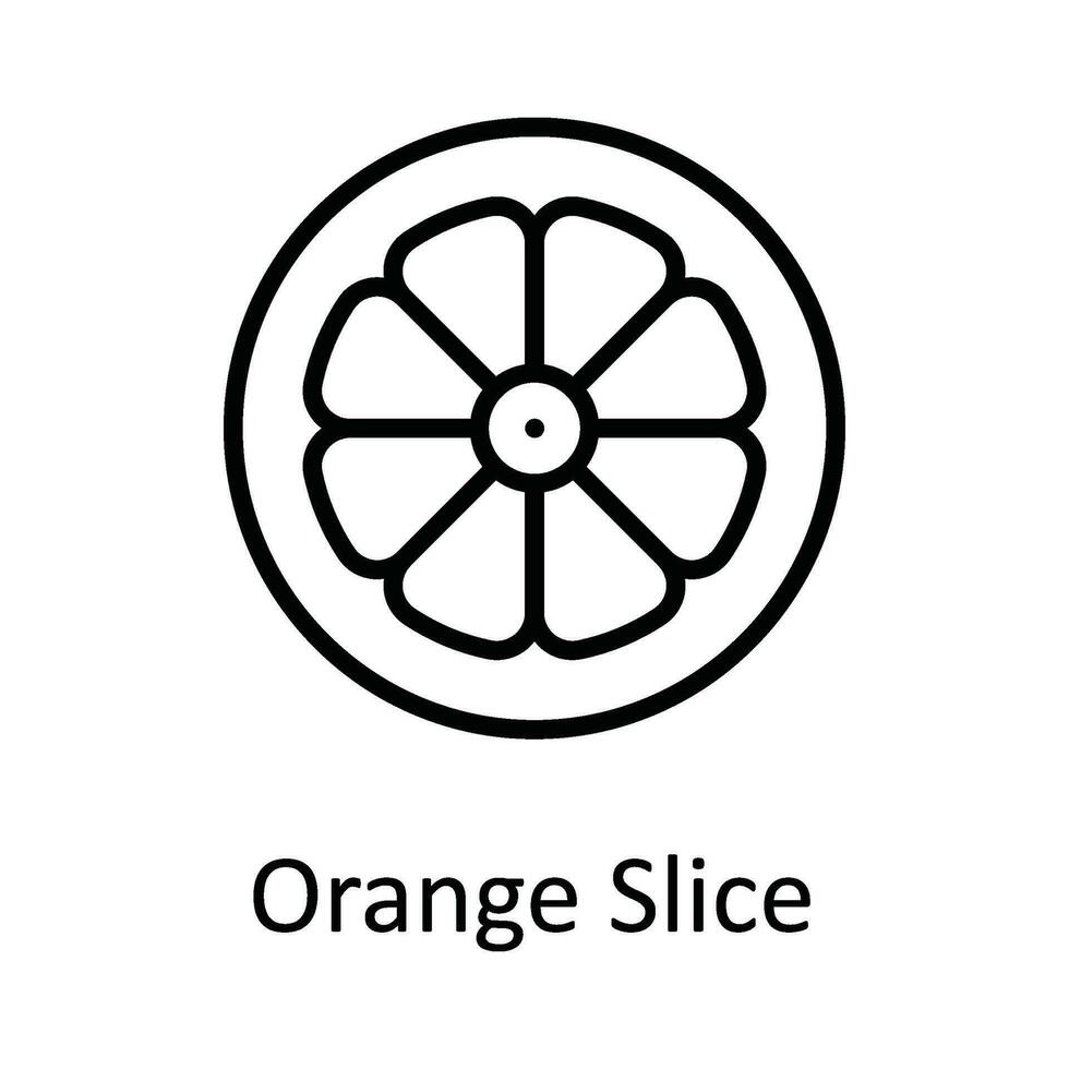 Orange tranche vecteur contour icône conception illustration. nourriture et les boissons symbole sur blanc Contexte eps dix fichier