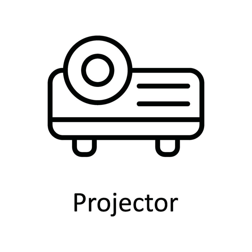 projecteur vecteur contour icône conception illustration. en ligne diffusion symbole sur blanc Contexte eps dix fichier