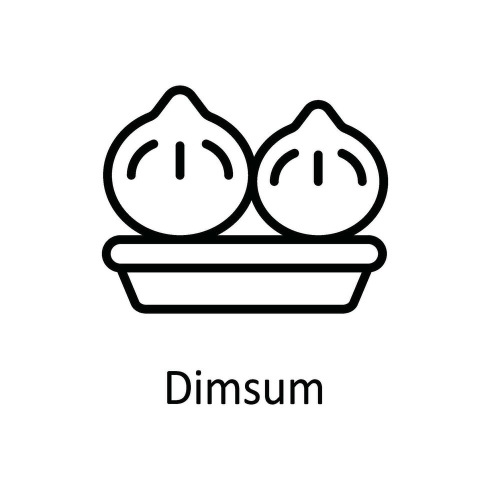 dimsum vecteur contour icône conception illustration. nourriture et les boissons symbole sur blanc Contexte eps dix fichier