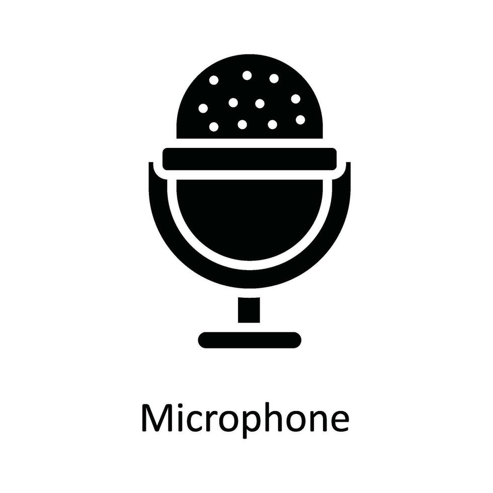 microphone vecteur solide icône conception illustration. multimédia symbole sur blanc Contexte eps dix fichier