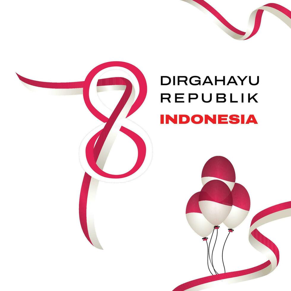 78ème anniversaire indépendance journée de république Indonésie vecteur