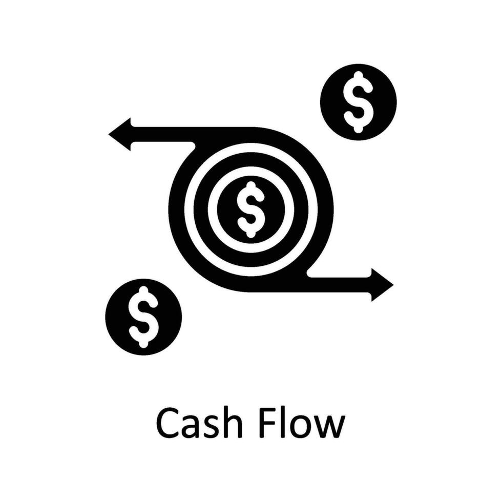 en espèces couler vecteur solide icône conception illustration. numérique commercialisation symbole sur blanc Contexte eps dix fichier