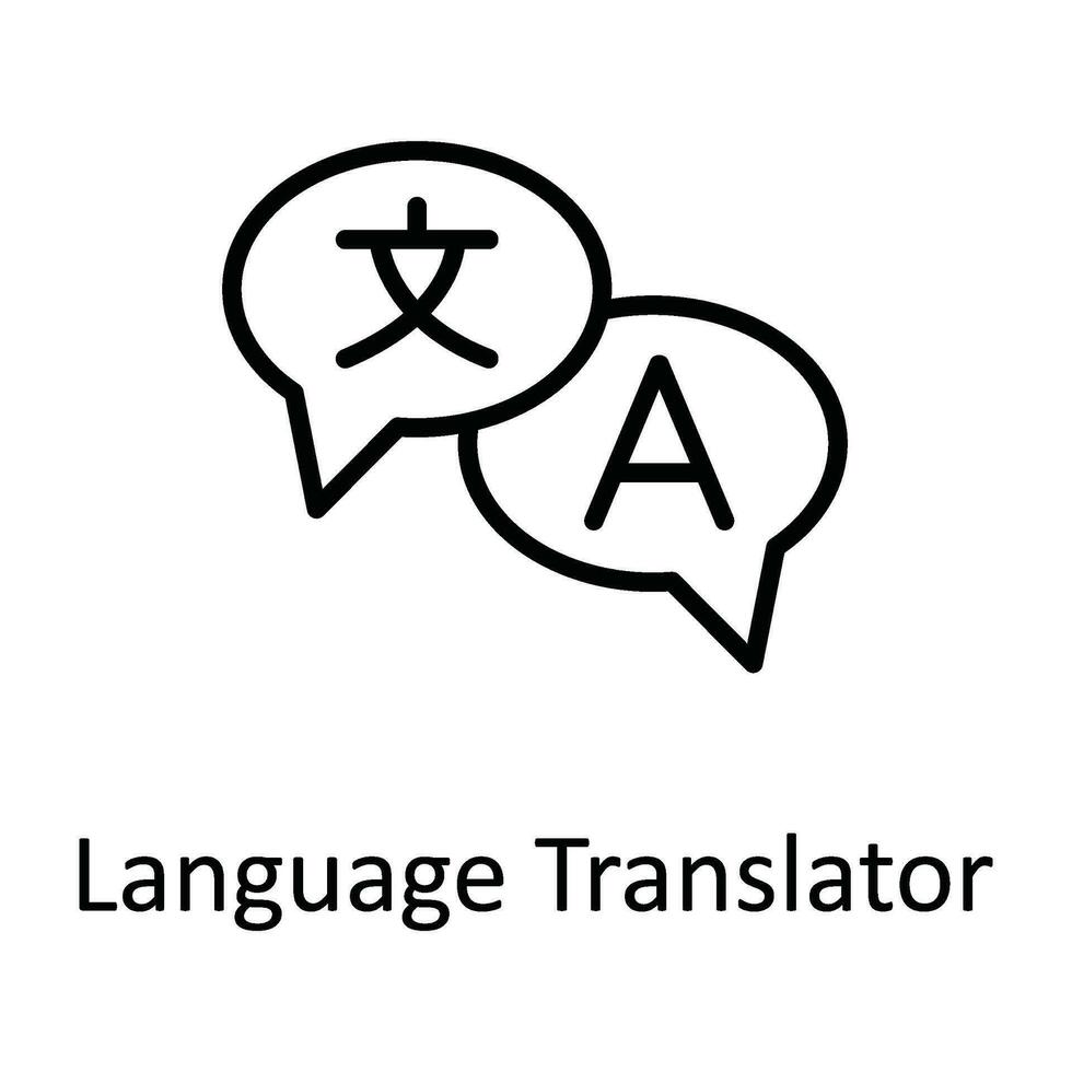 Langue traducteur vecteur contour icône conception illustration. éducation symbole sur blanc Contexte eps dix fichier
