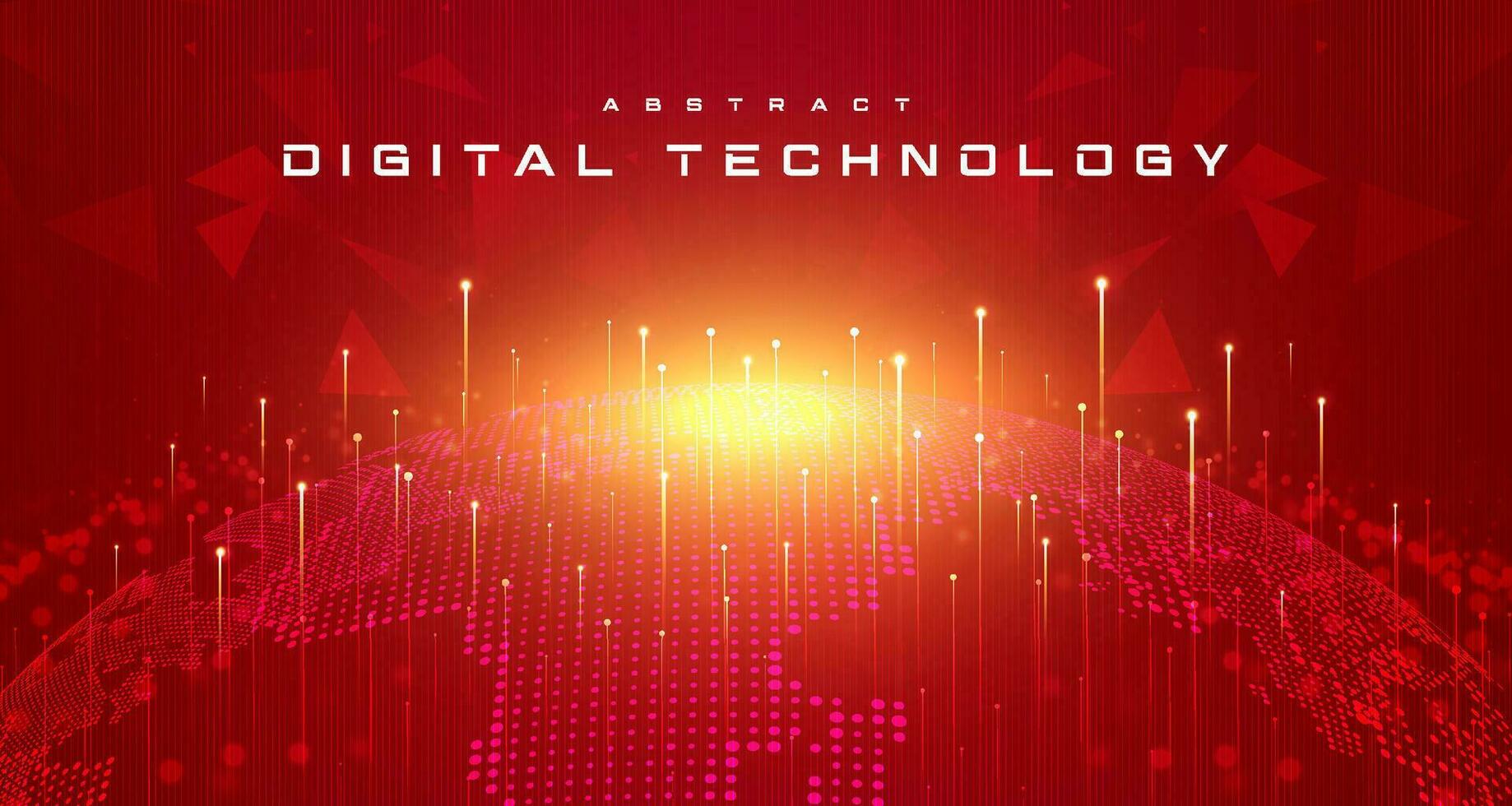 numérique La technologie à l'échelle mondiale global réseau l'Internet lien rouge arrière-plan, abstrait nuage cyber technologie futuriste carte monde, ai gros données, innovation 5g sans fil Wifi avenir, ciel illustration vecteur