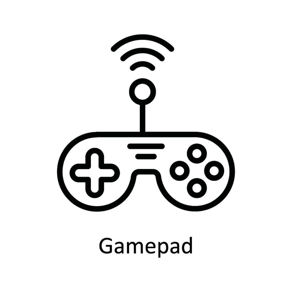 manette de jeu vecteur contour icône conception illustration. réseau et la communication symbole sur blanc Contexte eps dix fichier