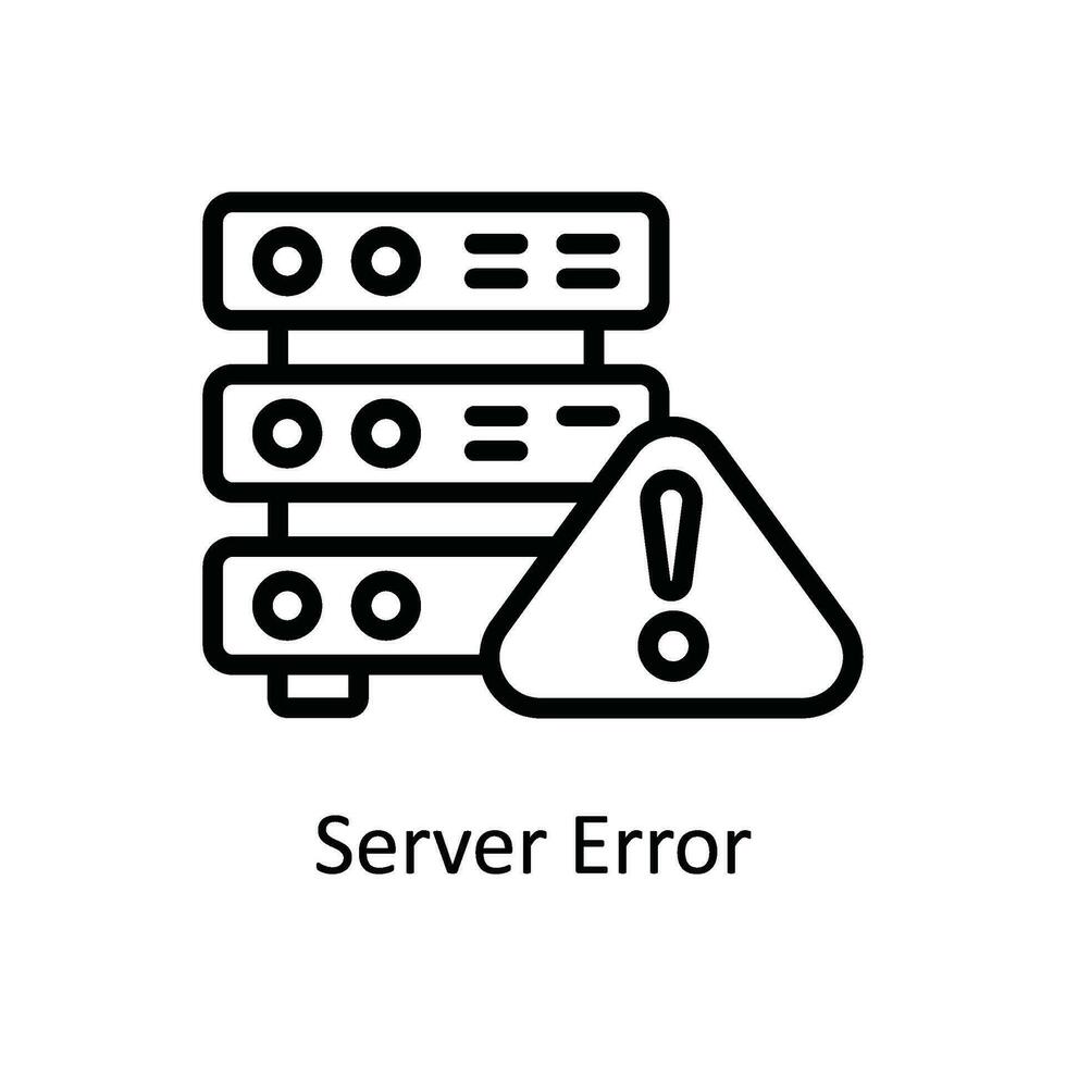 serveur Erreur vecteur contour icône conception illustration. réseau et la communication symbole sur blanc Contexte eps dix fichier