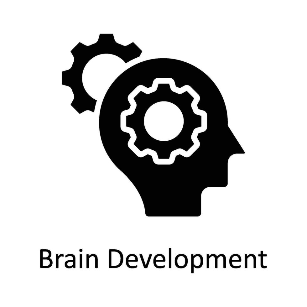 cerveau développement vecteur solide icône conception illustration. numérique commercialisation symbole sur blanc Contexte eps dix fichier