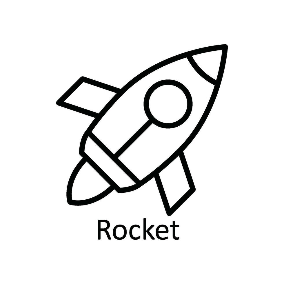 fusée vecteur contour icône conception illustration. éducation symbole sur blanc Contexte eps dix fichier