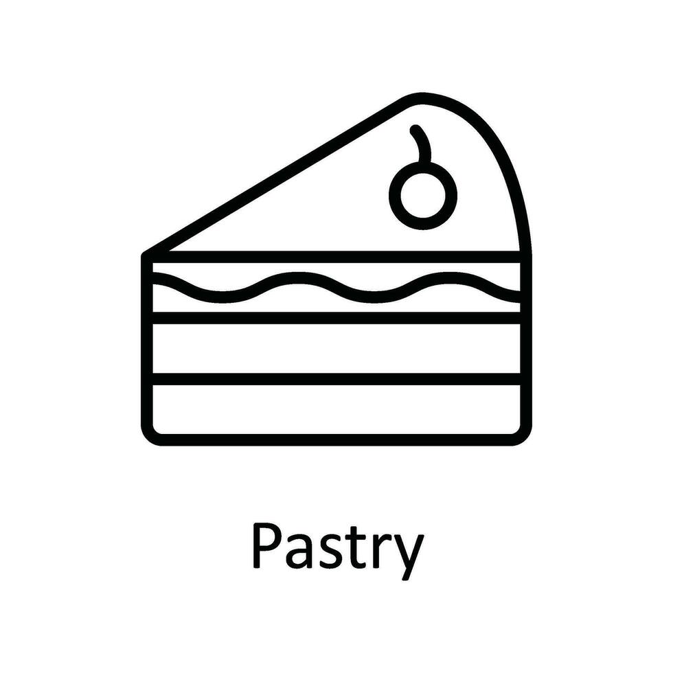 Pâtisserie vecteur contour icône conception illustration. nourriture et les boissons symbole sur blanc Contexte eps dix fichier
