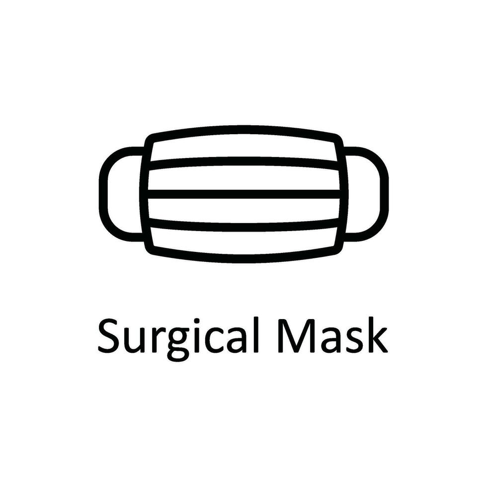 chirurgical masque vecteur contour icône conception illustration. médical et santé symbole sur blanc Contexte eps dix fichier