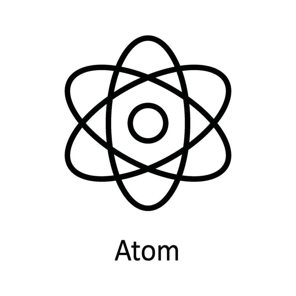 atome vecteur contour icône conception illustration. médical et santé symbole sur blanc Contexte eps dix fichier