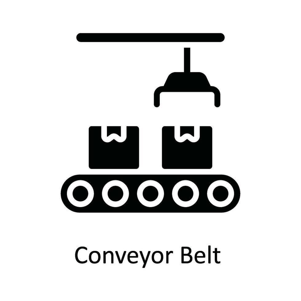 convoyeur ceinture vecteur solide icône conception illustration. livraison et livraison symbole sur blanc Contexte eps dix fichier