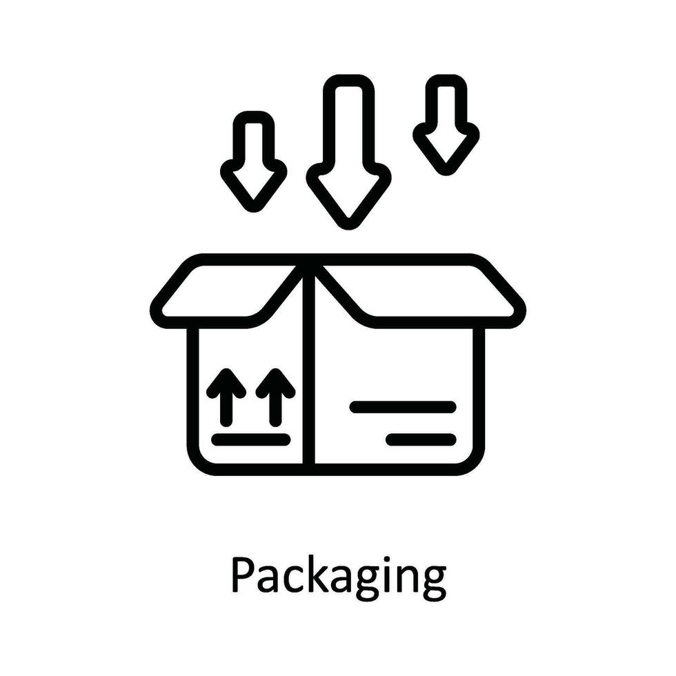 emballage vecteur contour icône conception illustration. livraison et livraison symbole sur blanc Contexte eps dix fichier