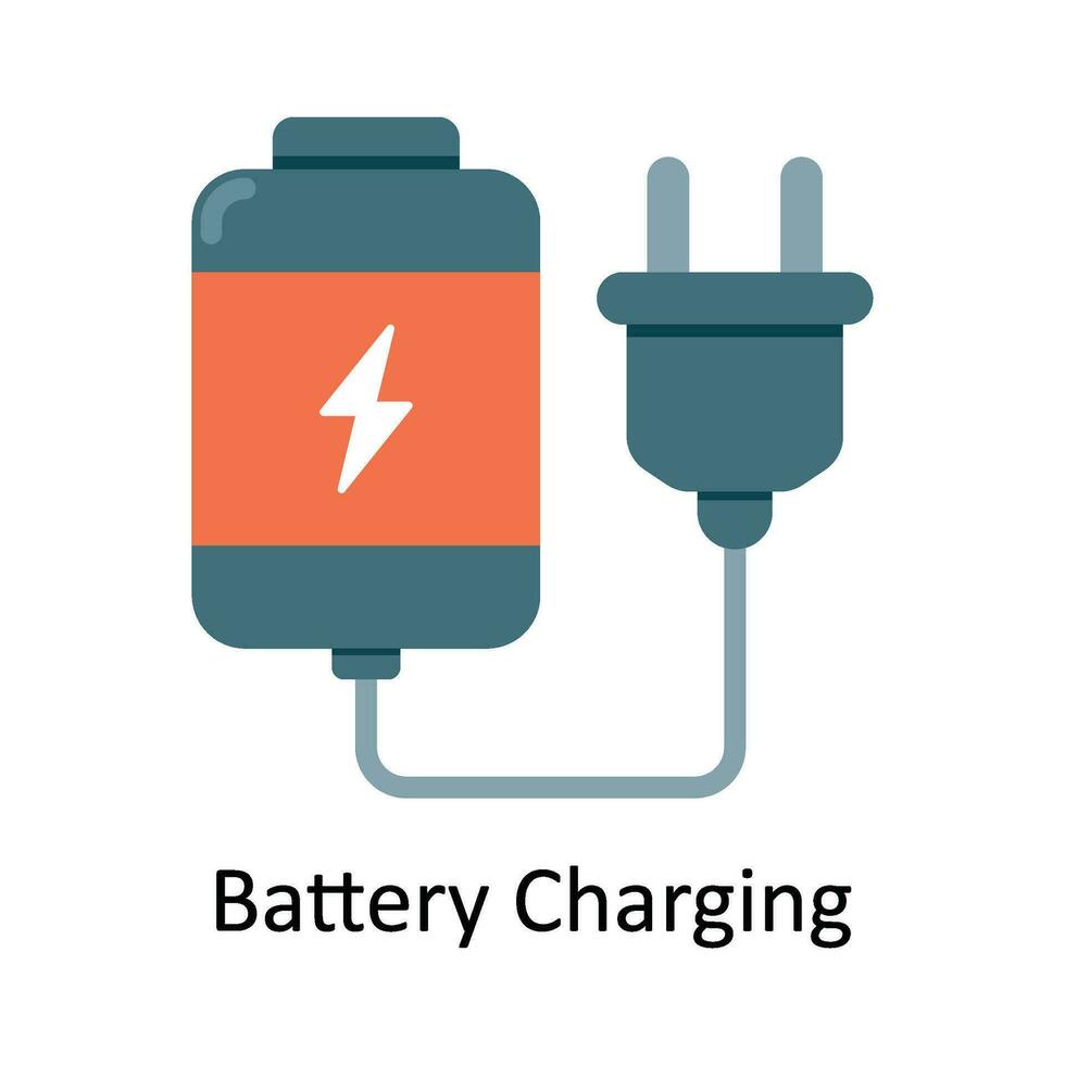 batterie mise en charge vecteur plat icône conception illustration. la nature et écologie symbole sur blanc Contexte eps dix fichier