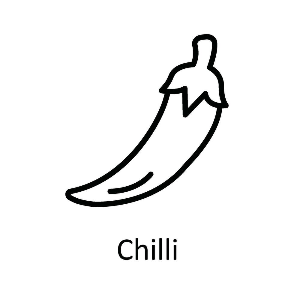 Chili vecteur contour icône conception illustration. nourriture et les boissons symbole sur blanc Contexte eps dix fichier