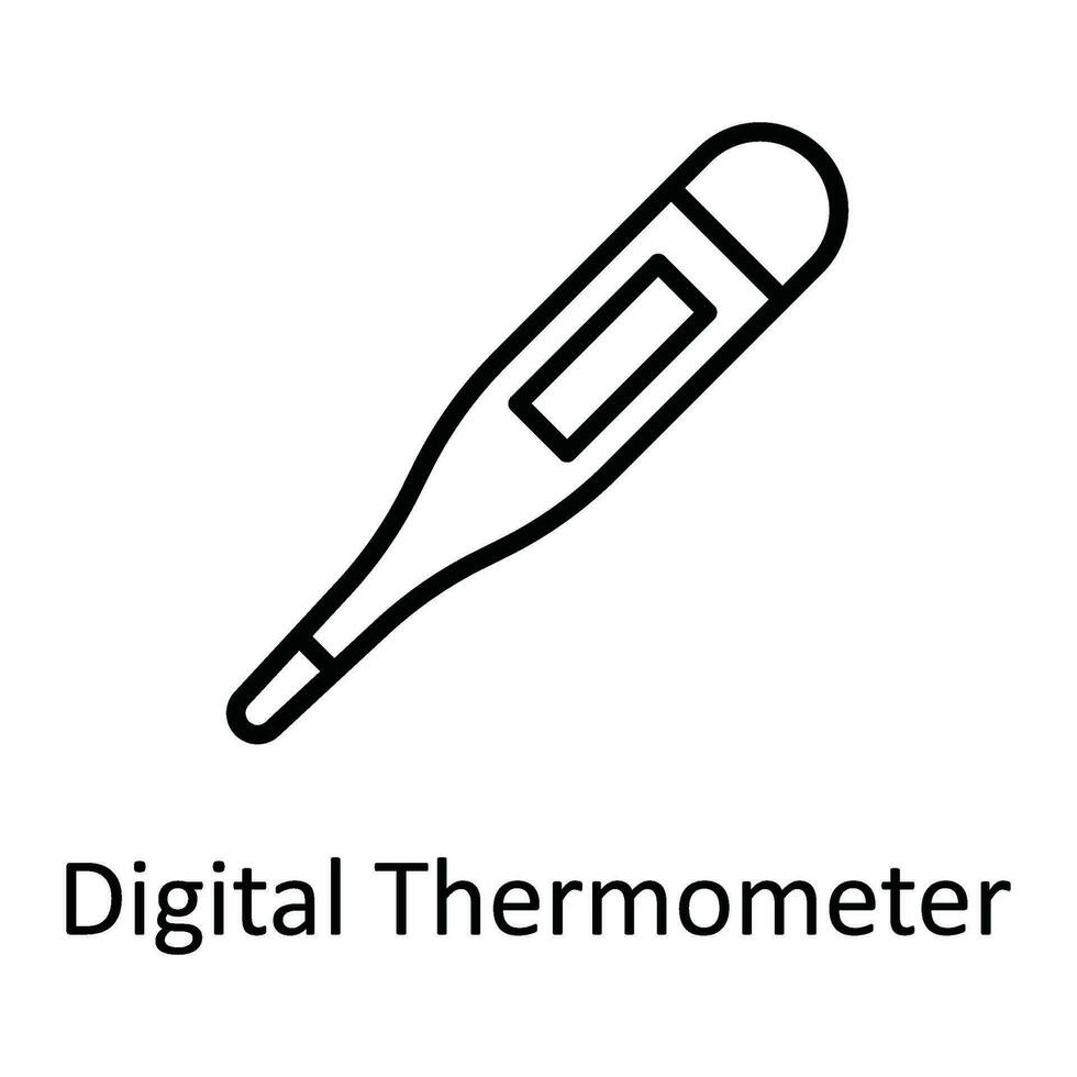 numérique thermomètre vecteur contour icône conception illustration. médical et santé symbole sur blanc Contexte eps dix fichier