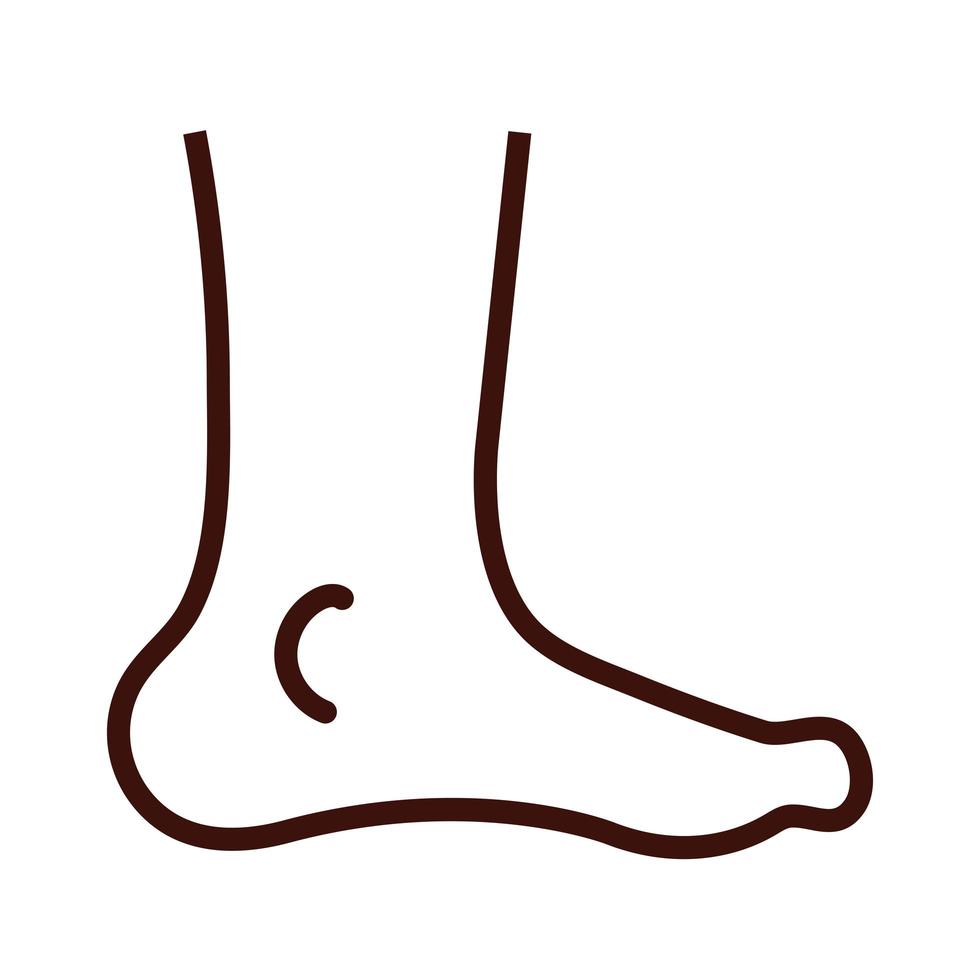icône de style de ligne de partie de corps humain pied vecteur