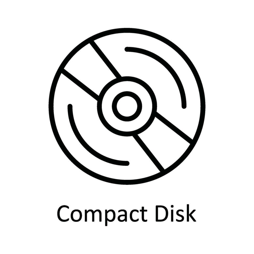 compact disque vecteur contour icône conception illustration. utilisateur interface symbole sur blanc Contexte eps dix fichier