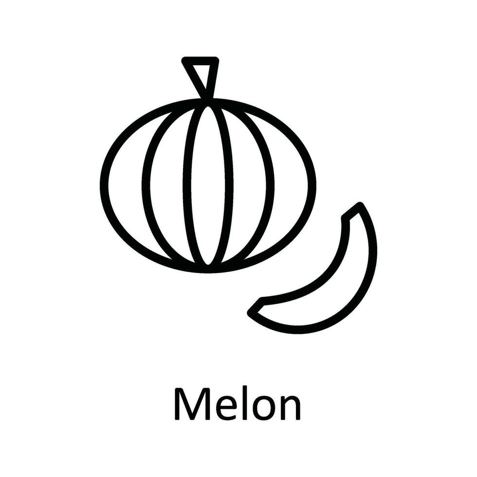 melon vecteur contour icône conception illustration. nourriture et les boissons symbole sur blanc Contexte eps dix fichier