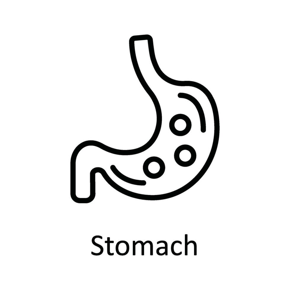 estomac vecteur contour icône conception illustration. médical et santé symbole sur blanc Contexte eps dix fichier