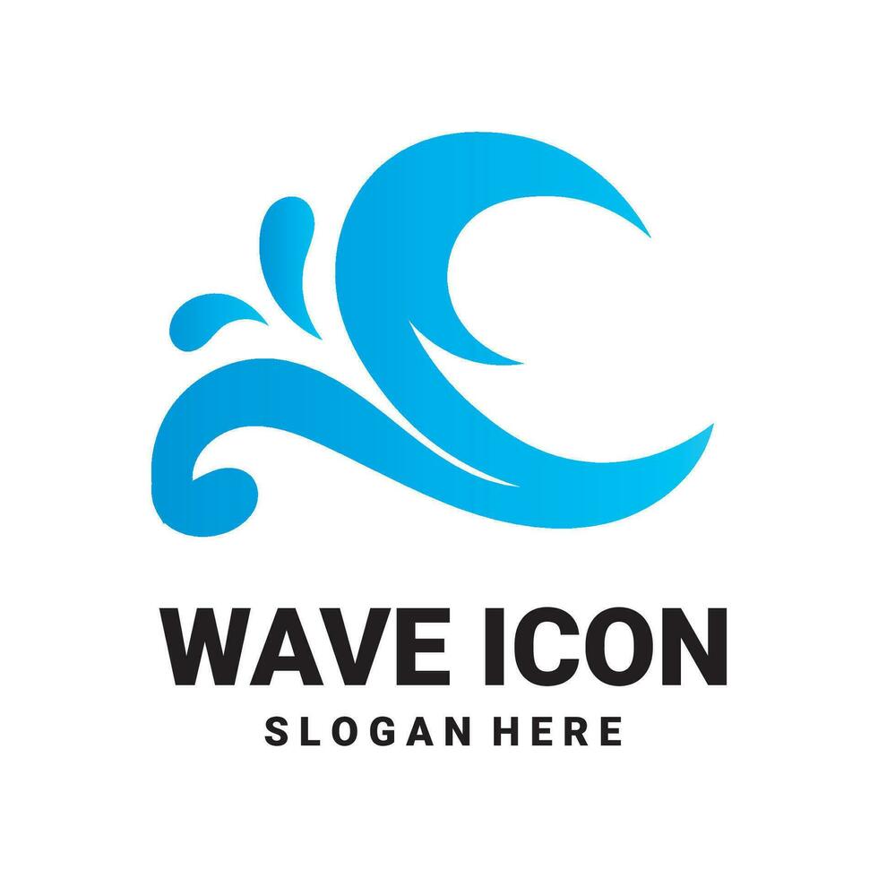 mer vagues icône logo conception vecteur