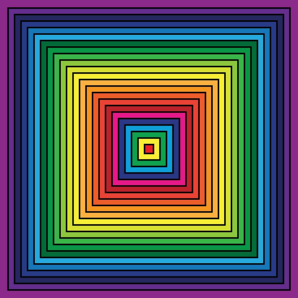 très coloré hypnotique carré conception vecteur