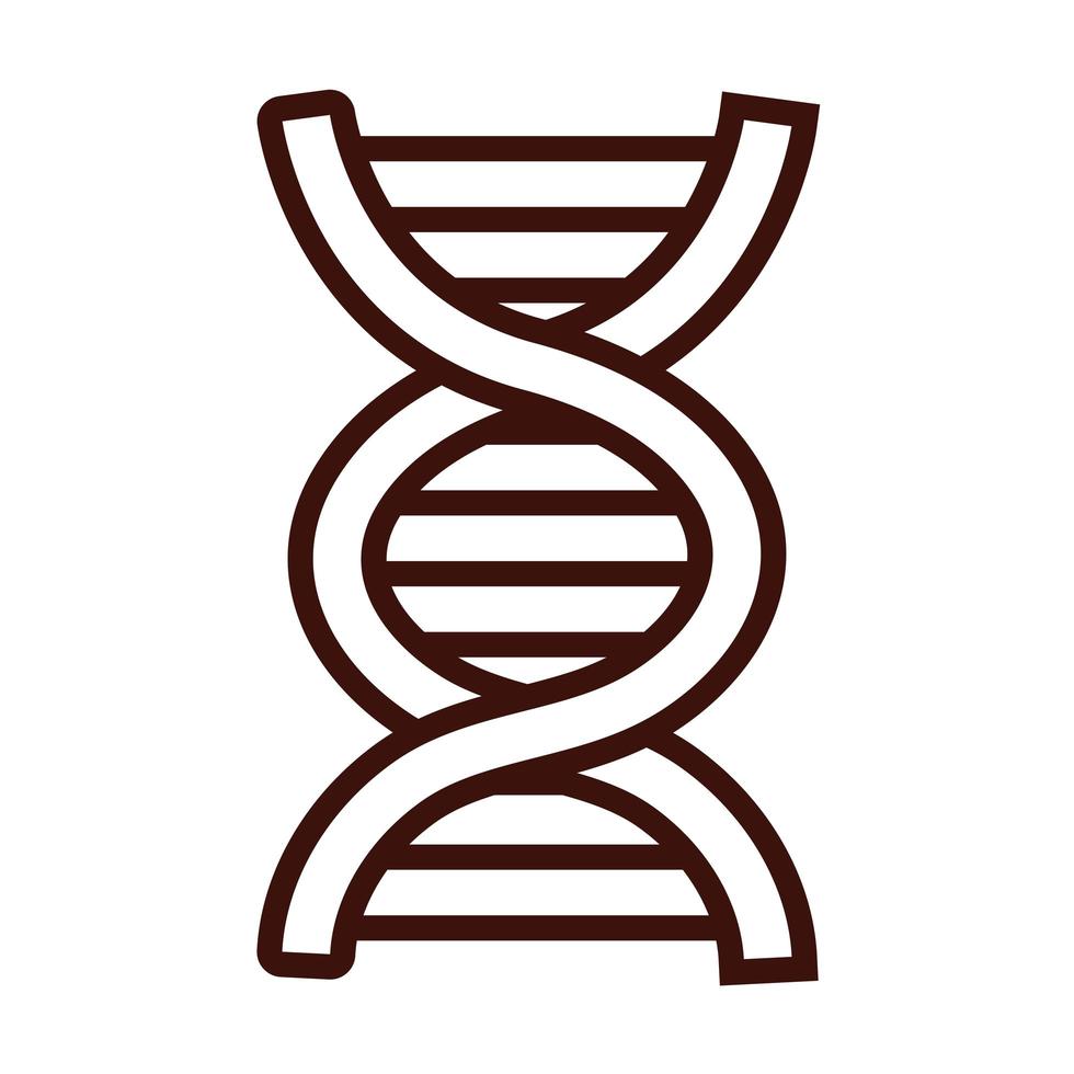 icône de style de ligne de molécule d'adn vecteur