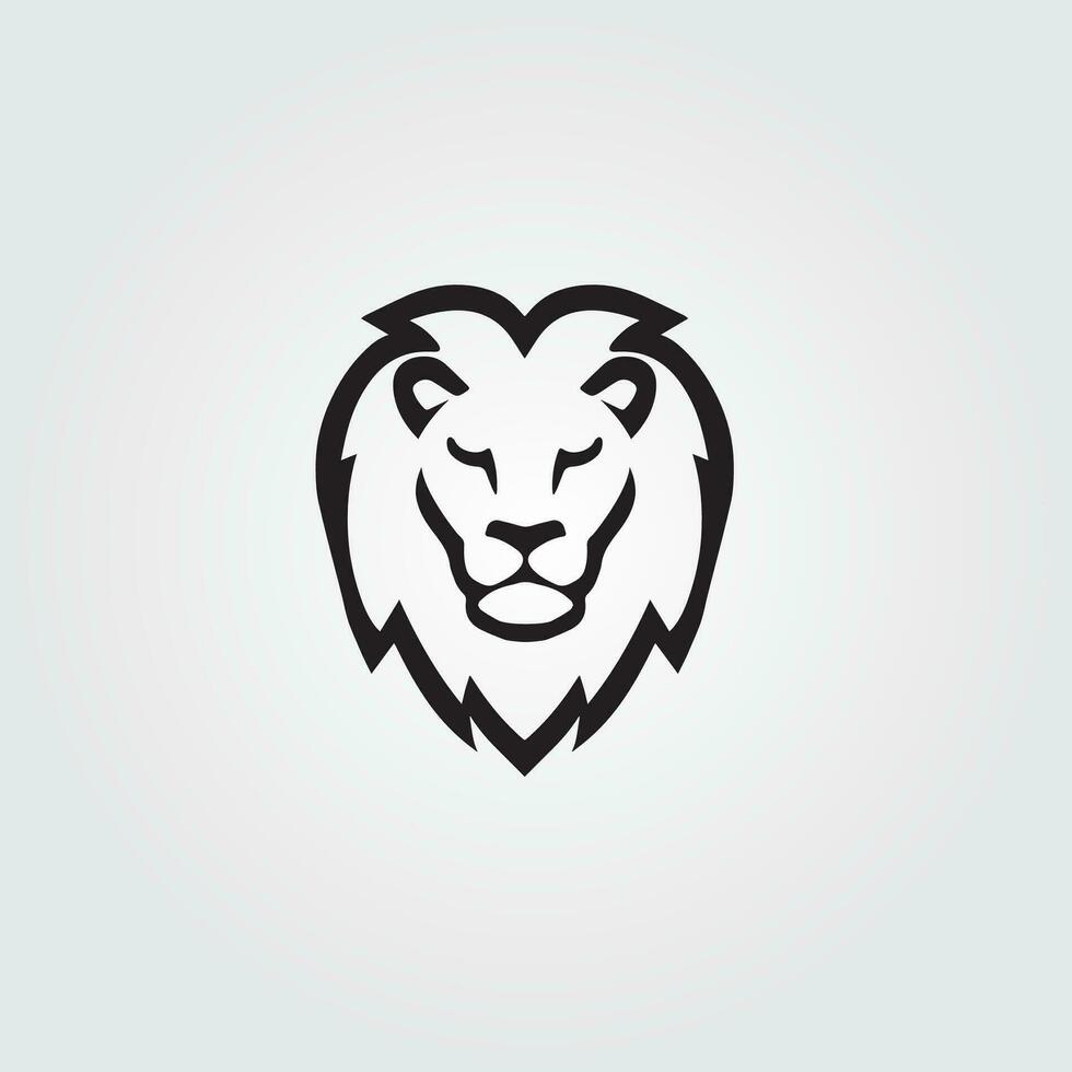 Facile minimaliste Lion visage tête logo, symbole, icône, illustration vecteur modèle