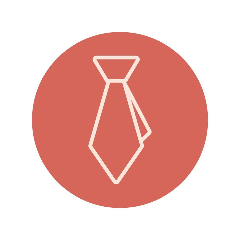 icône de bloc et de ligne de cravate de vêtements vecteur