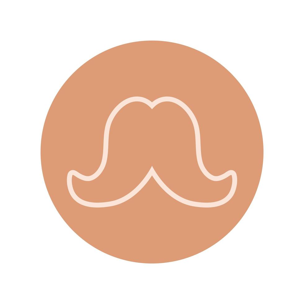 bloc et ligne hipster tendance vintage moustache vecteur
