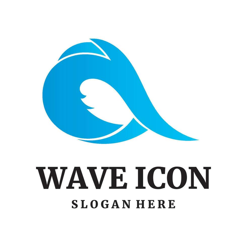 mer vagues icône logo conception vecteur