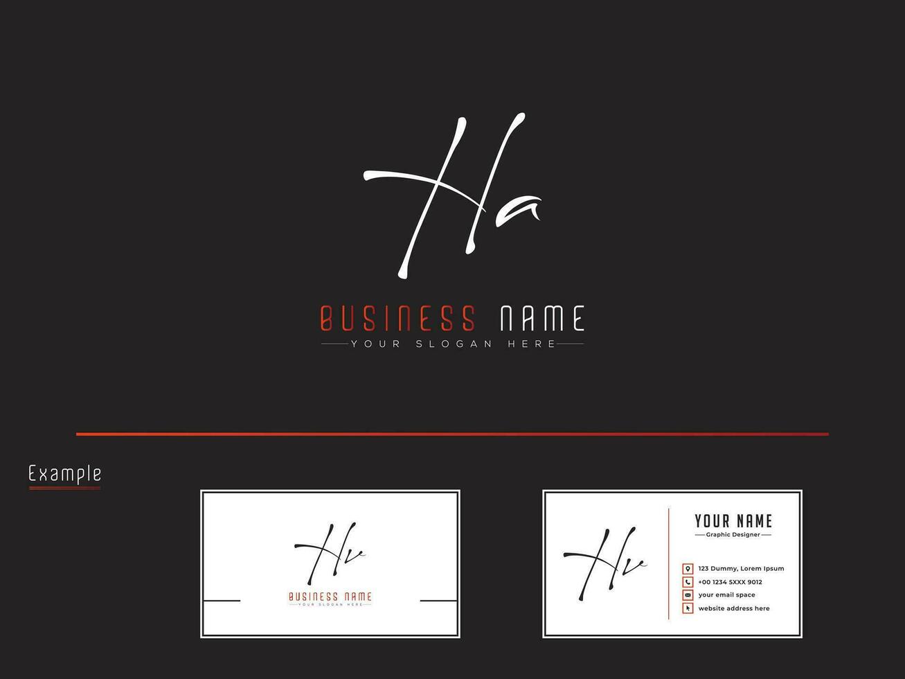 initiales Ha Signature logo, typographie luxe Ha logo icône vecteur