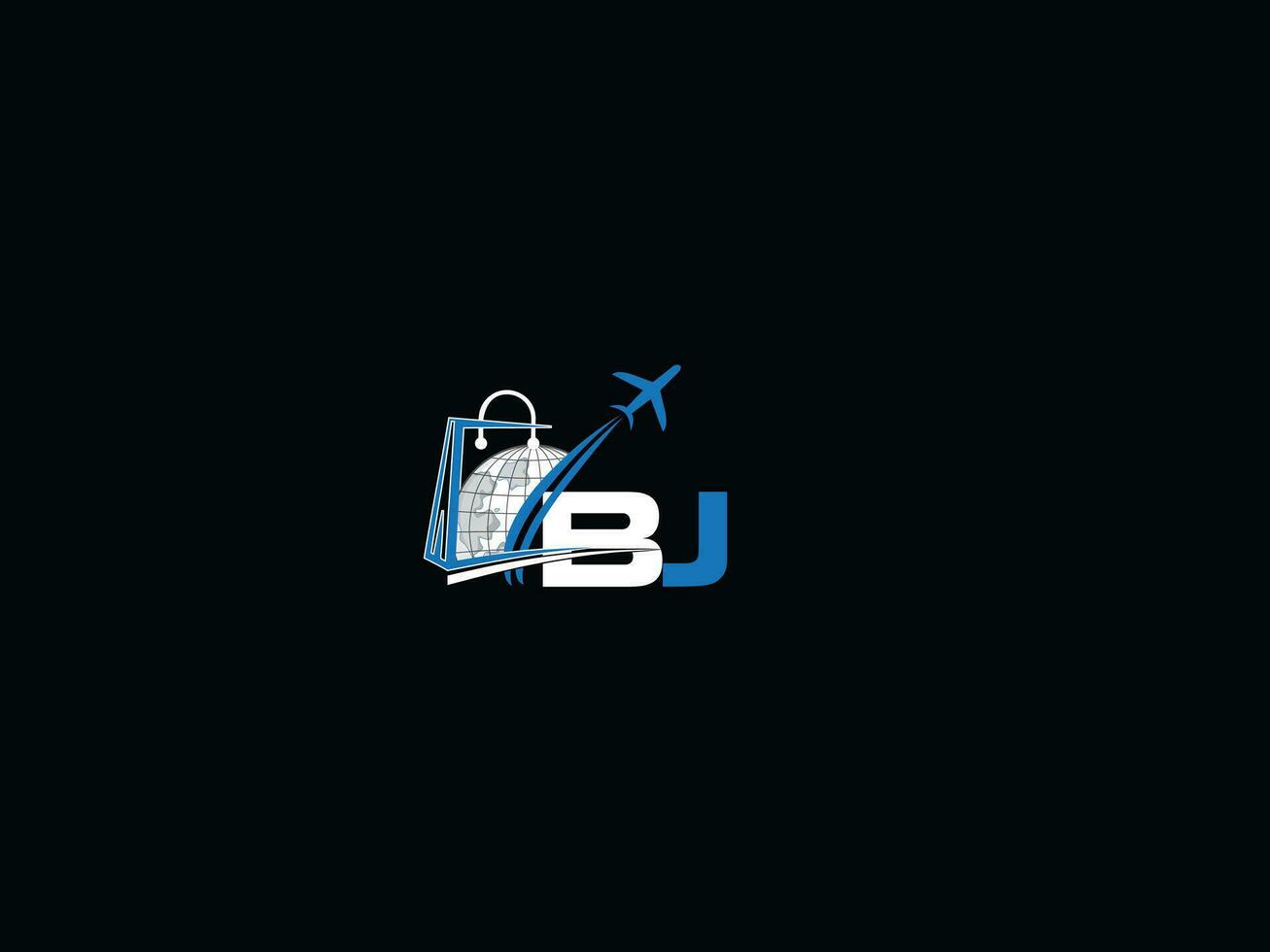 lettre bj logo icône, initiale minimaliste bj Voyage logo symbole vecteur