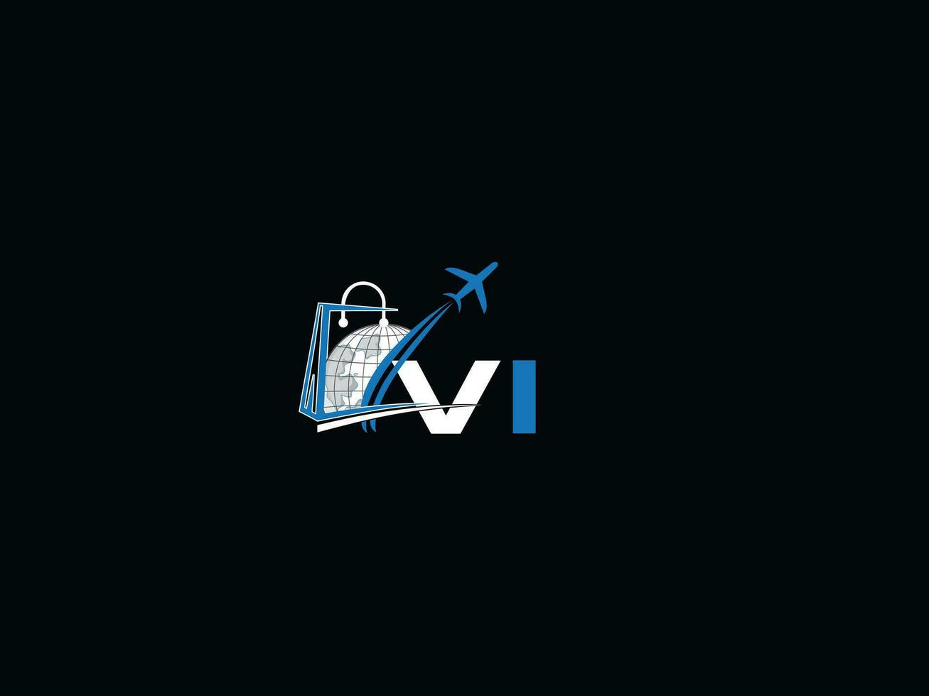 Facile air vi Voyage logo icône, initiale global vi logo pour Voyage agence vecteur