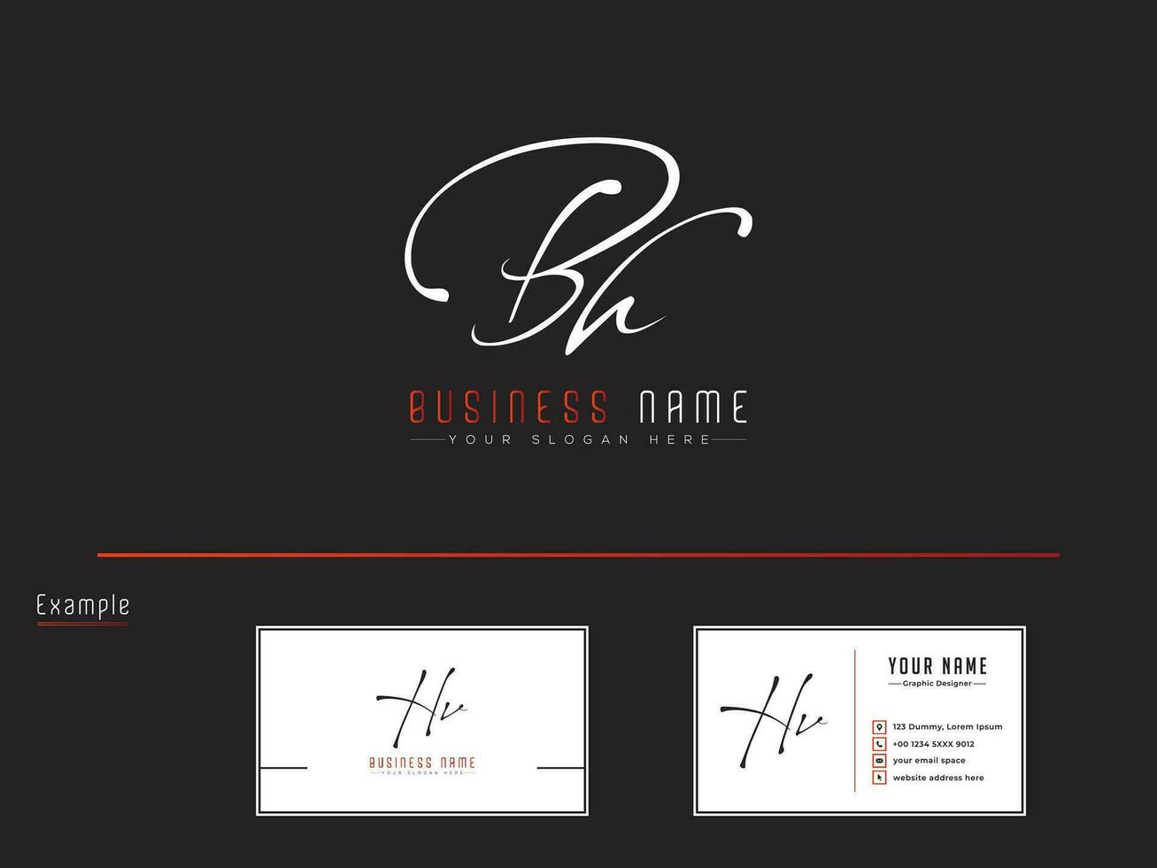 initiale bh Signature lettre logo, typographie bh logo icône vecteur art