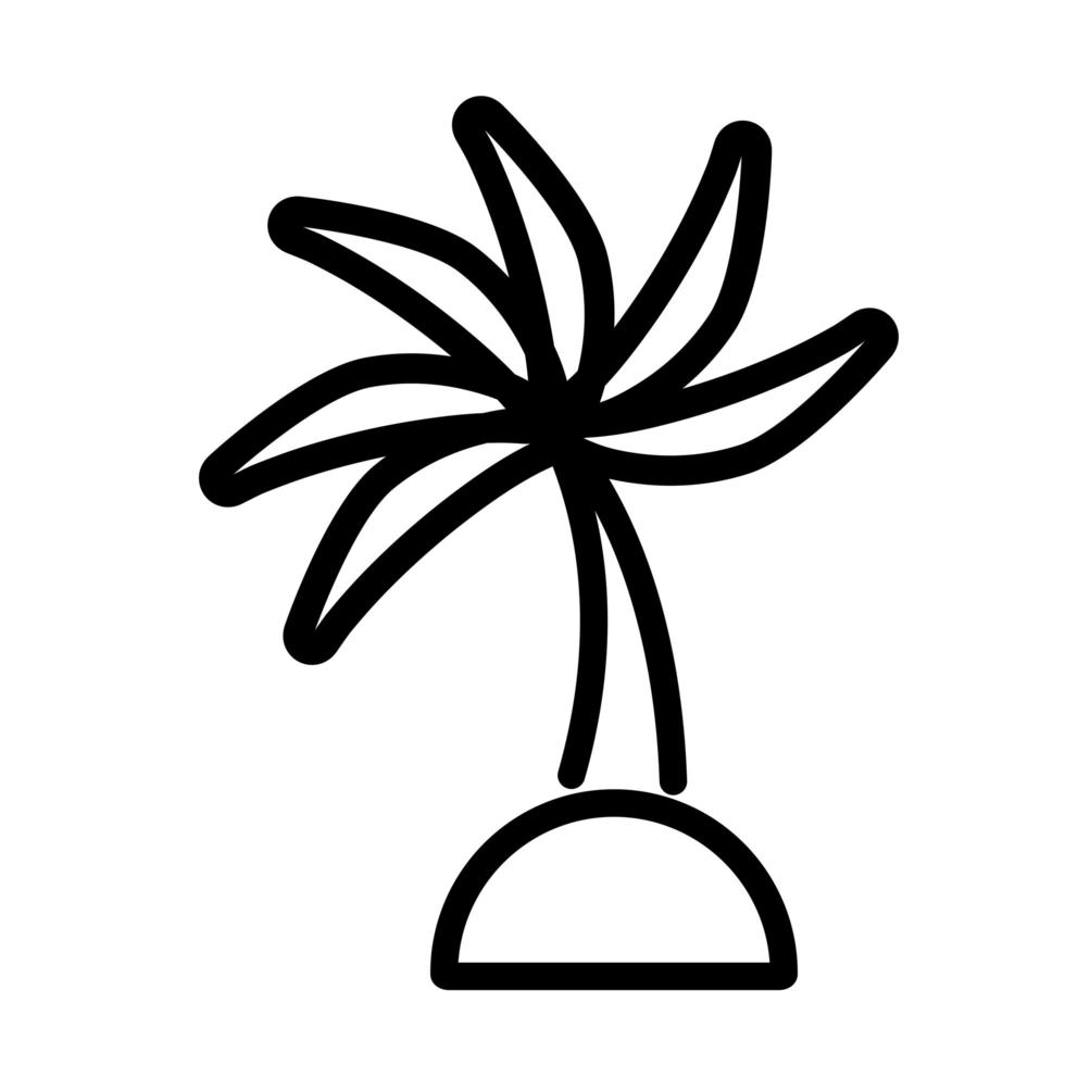 icône de style de ligne de palmier vecteur