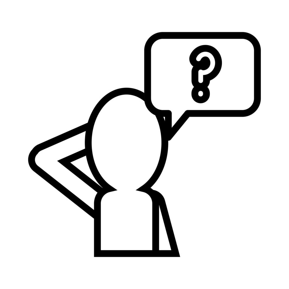 avatar utilisateur avec style de ligne de symbole d'interrogation vecteur
