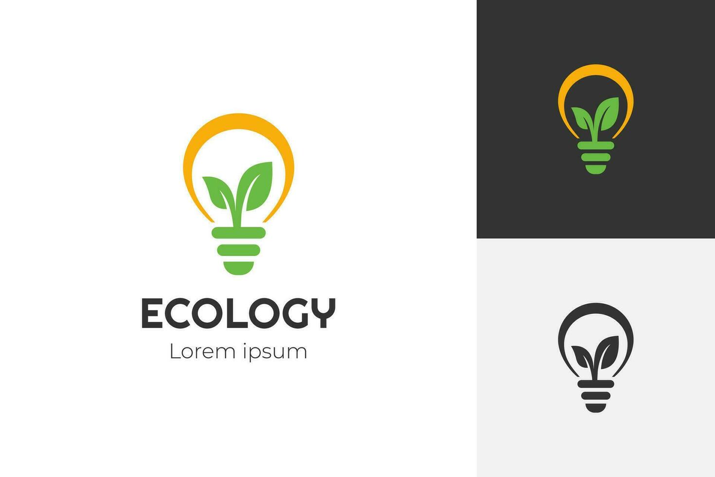 durable écologique énergie logo conception avec feuille et ampoule lampe conception concept pour énergie économie lampe symbole, icône. éco amical, éco monde, vert feuille, énergie économie lampe symbole vecteur