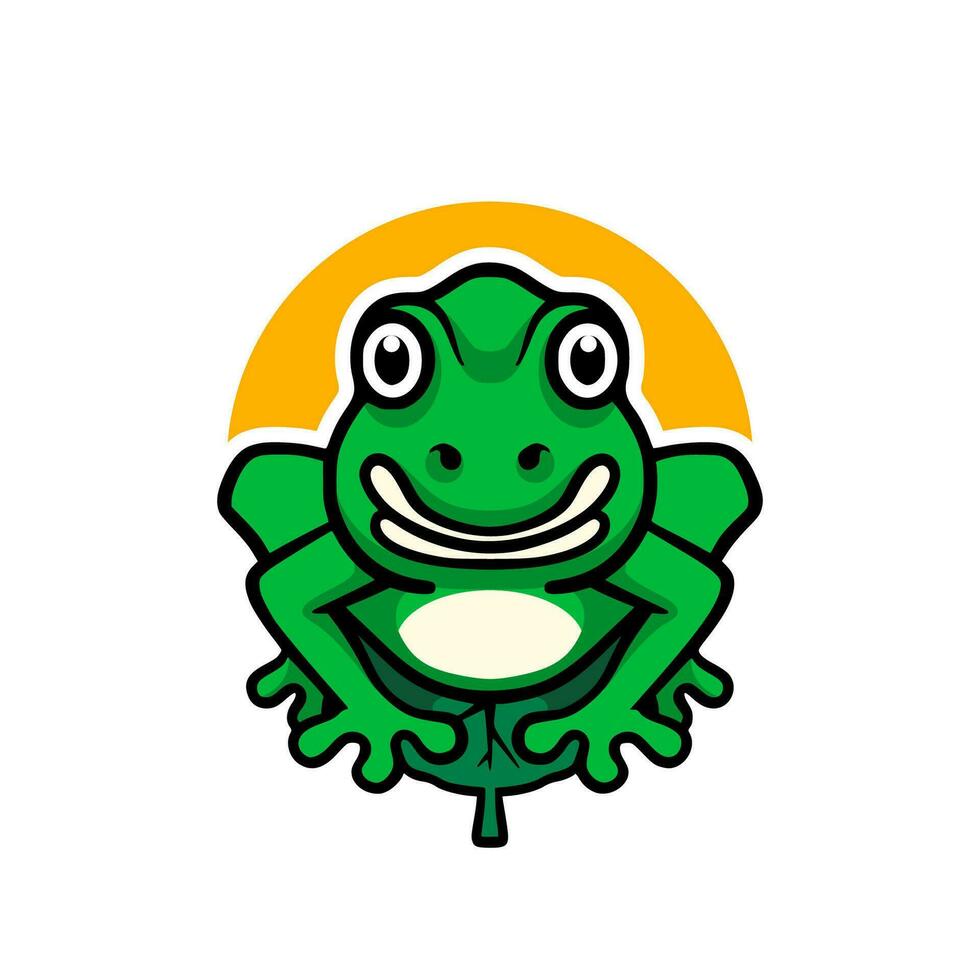 grenouille mascotte dessin animé vecteur