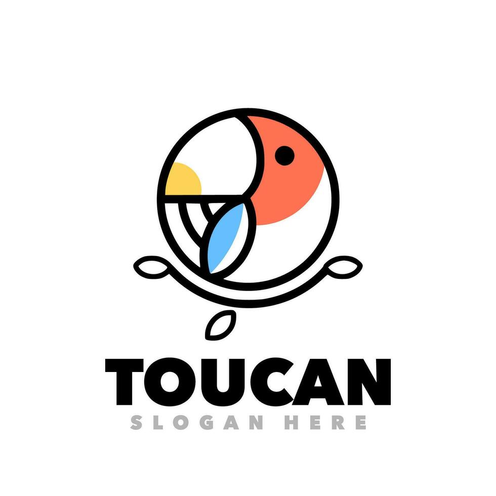 toucan ligne art logo vecteur