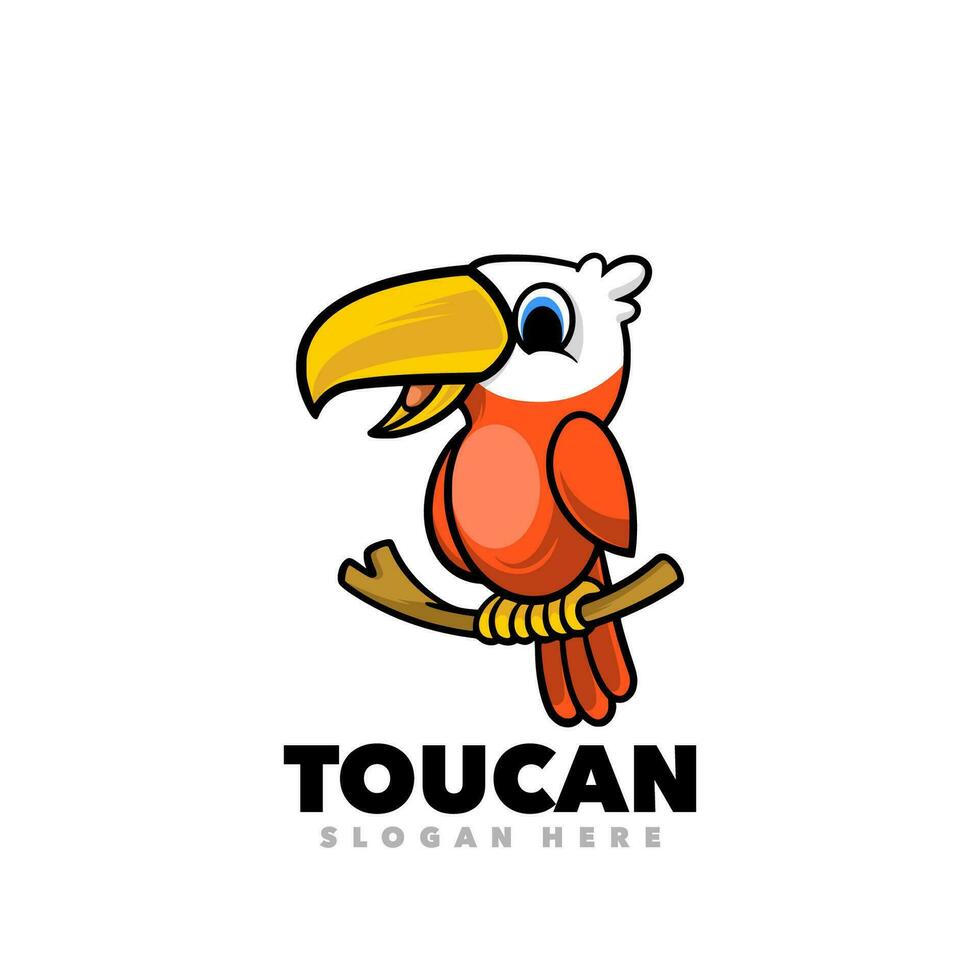 toucan mascotte dessin animé vecteur