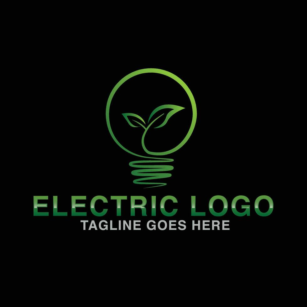 éco énergie icône logo, éco logo, énergie pack , lumière logo , ampoule logo , vert logo vecteur