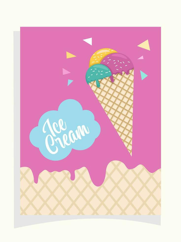 vecteur la glace crème illustration avec un un hurlement thème Contexte