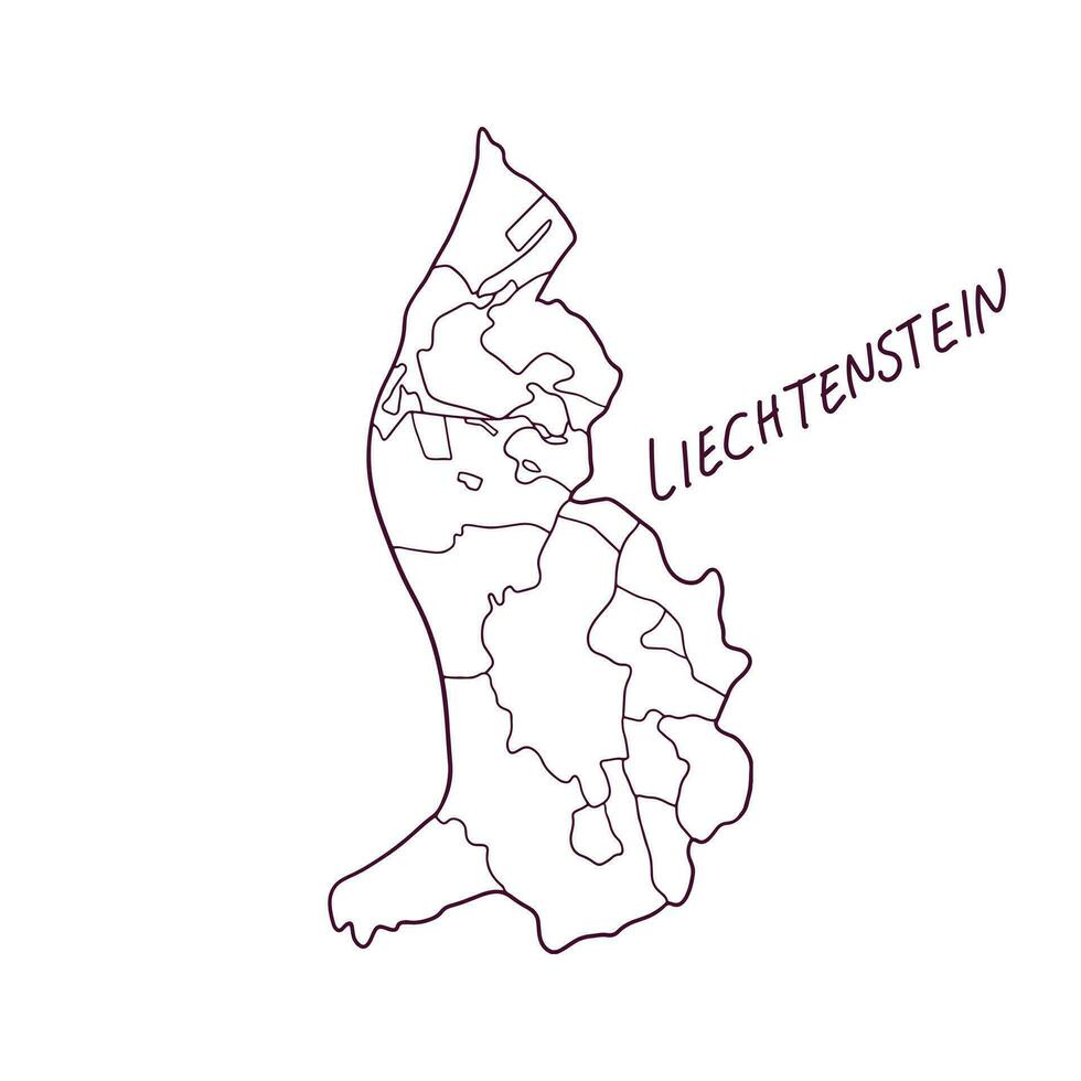 main tiré griffonnage carte de liechtenstein. vecteur illustration