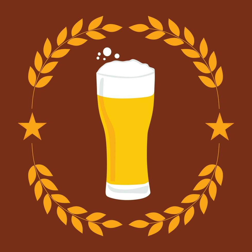 Bière dans verre illustration logo conception et bannière de Bière et modèle conception dans vecteur