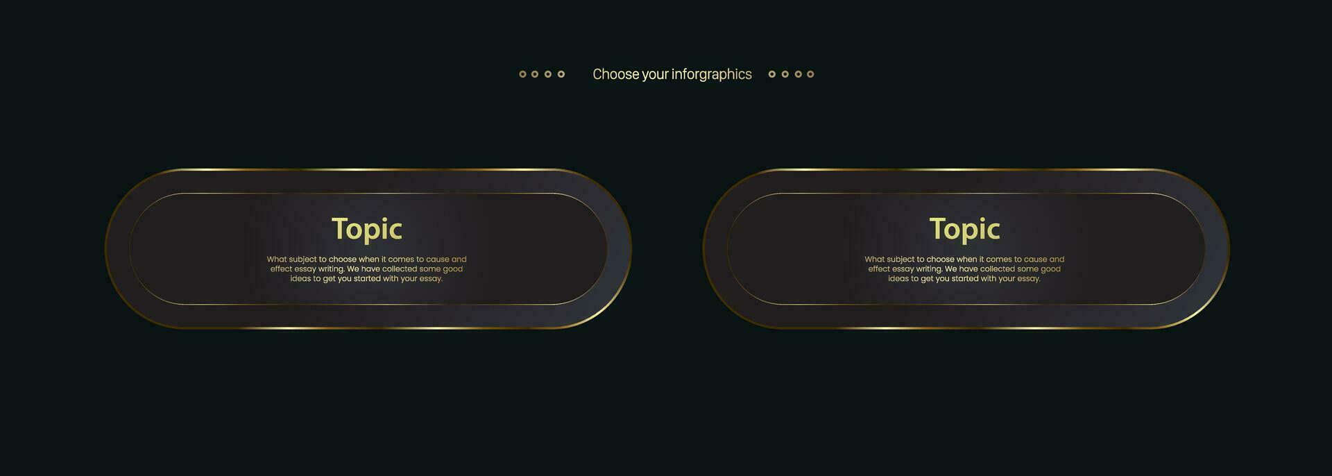 deux luxe polyvalent infographie cercle boutons et 2 d'or modèle avec option et prime or élégant bouton vecteur